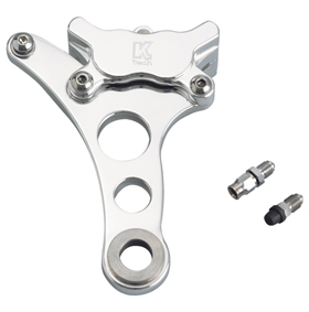 caliper 4-piston front right with bracket for springer polished