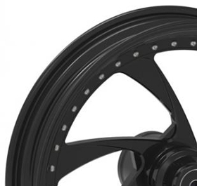 extra charge for black powder coated finish (glossy or flat) – for bat, blank, cobra, cyclone, magnum and titan wheels