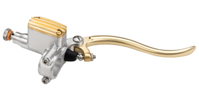 hand controls de luxe forged aluminum and brass brake master cylinder 9/16″ – satined