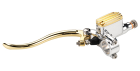 hand controls de luxe forged aluminum and brass hydraulic clutch master cylinder 9/16″ – polished
