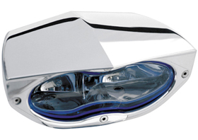 headlight 3D xtrm polished with blue headlamp