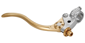 hand controls de luxe forged aluminum and brass brake lever assembly – satined