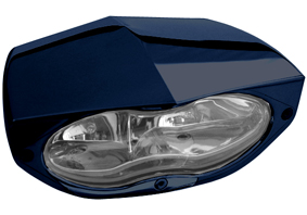 headlight 3D xtrm black with clear headlamp