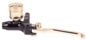 hand controls custom hydraulic clutch master cylinder – black and brass