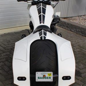 rear fender bagger with integrated saddle bags for v-rods 2007-17