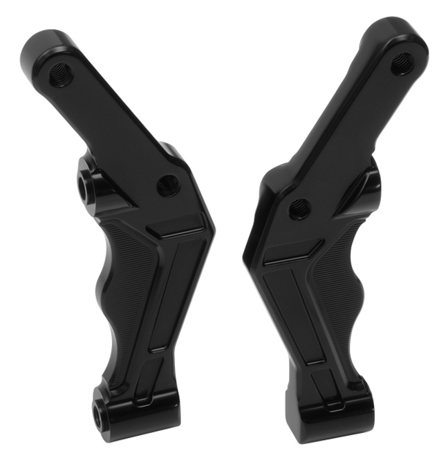 front caliper brackets for 2000-up Harleys – pair – black