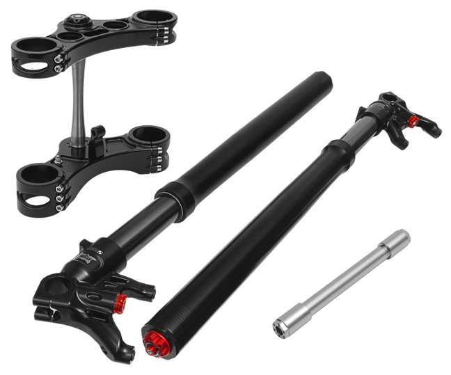 inverted front fork nexo for aftermarket Softails w/ internal fork stop 232mm wide w/ 25mm axle – black