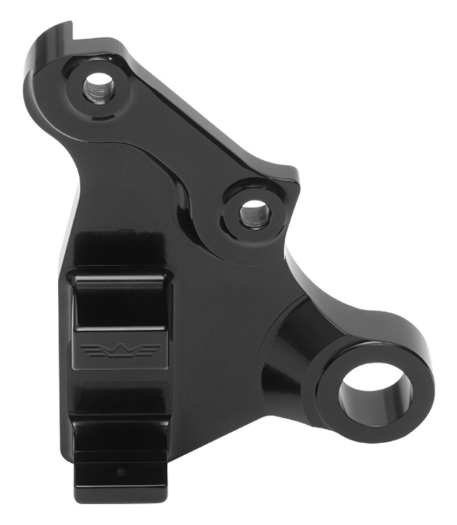 rear caliper bracket for Kerio and Kalipso calipers for 2014-up Sportsters with 260mm rotor – black
