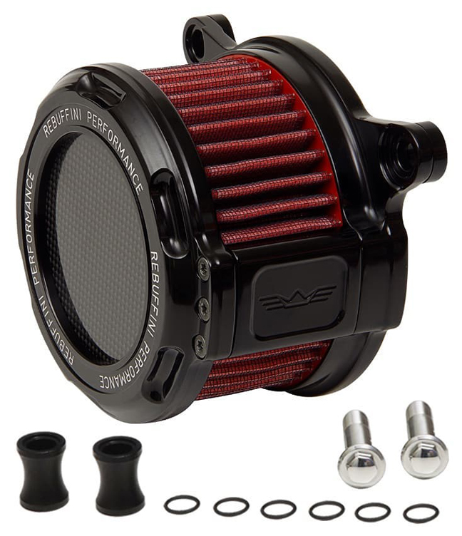 aircleaner tuono black for 2001-17 Twin Cam Delphi EFI (except 2008-17 FLH / FLT, 2016-17 FXDLS, 2016-17 Softails) and 1999-06 Twin Cam carburator models