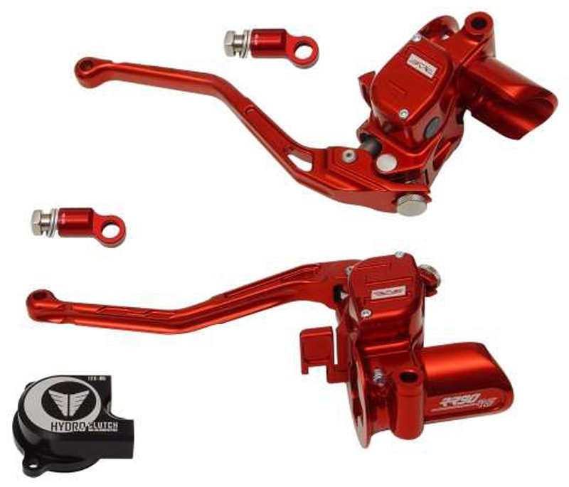 hand controls radial brake master cylinder + hydraulic clutch for stock harley switches for touring models – red