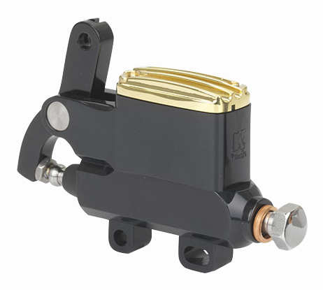 master cylinder de luxe with lever and reservoir black and brass
