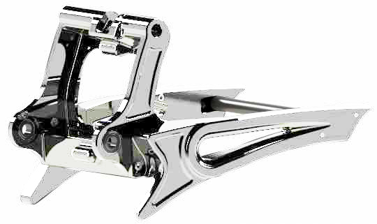 swingarm cobra for 240 / 260 tire for milwaukee eight fat boy, breakout and fxdr – polished